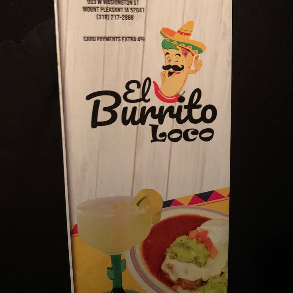 El Burrito Loco - Ti go Menu cover - Mexican Near Me - Mount Pleasant, Iowa