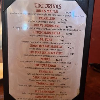 Hula's Island Grill - Menu July 2024 On happy hour these drinks were all $8 - Asian Fusion Near Me - Monterey, California Hula's Island Grill - Menu July 2024 On happy hour these drinks were all $8 - Asian Fusion Near Me - Monterey, California