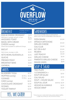 Menu photo 1 Overflow Coffee Hillsboro, TX Menu photo 1 Overflow Coffee Hillsboro, TX