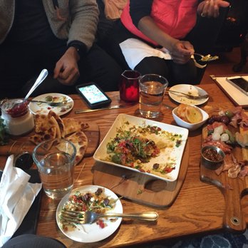 Flights Wine Cafe - Artichokes, trout dip and charcuterie board.  Yum. - Wine Bars Near Me - Arvada, Colorado
