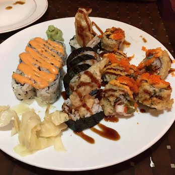 Carytown Sushi - L-R: spicy shrimp ($5), spider roll ($7), spicy girl ($7). the spicy girl was THE BEST! So yum!! - Sushi Bars Near Me - Richmond, Virginia