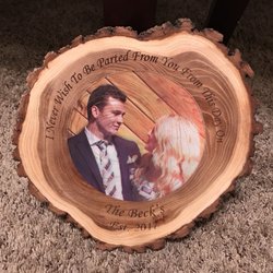 Class A Awards & Graphix - Engraved and UV Printed Wedding Gift. Natural wood