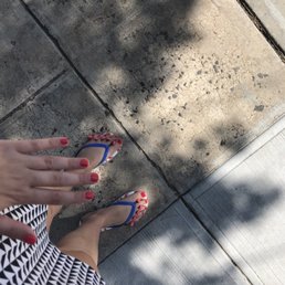 With the feet