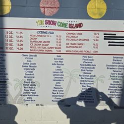 Shaved Ice Snow Cones & Funnel Cake - List of flavors