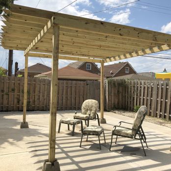 A1 Contracts - Backfilled old pool Concrete poured and Pergola installed - Masonry/Concrete Near Me