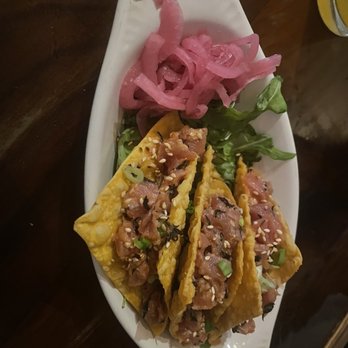 The Rivers And Rails Tavern - Poke 'Em  if you got 'em tuna,   as fresh as you can imagine we are from St. Petersburg Florida and the tuna is outstanding! - Tacos Near Me - Sylva, North Carolina