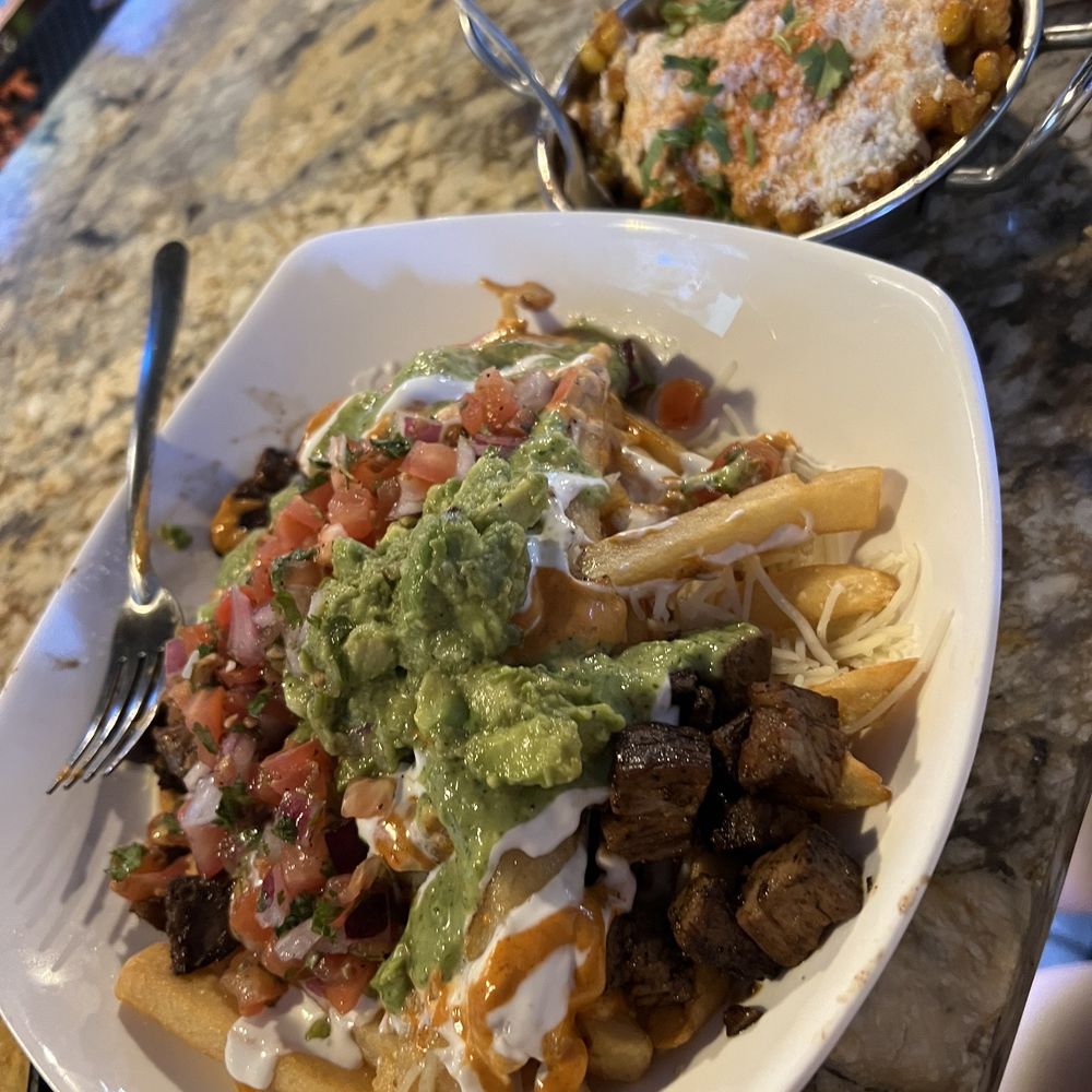 ABVE The Basics - Carne asada fries and deep fried elote - New Mexican Cuisine Near Me - San Jose, California