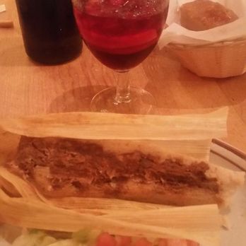 The Shed - Sangria with tamale. - New Mexican Cuisine Near Me - Santa Fe, New Mexico