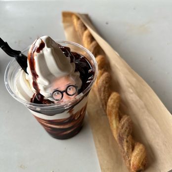 Costco Food Court - a cup of ice cream and chocolate sauce - Food Court Near Me - Commerce, California Costco Food Court - a cup of ice cream and chocolate sauce - Food Court Near Me - Commerce, California