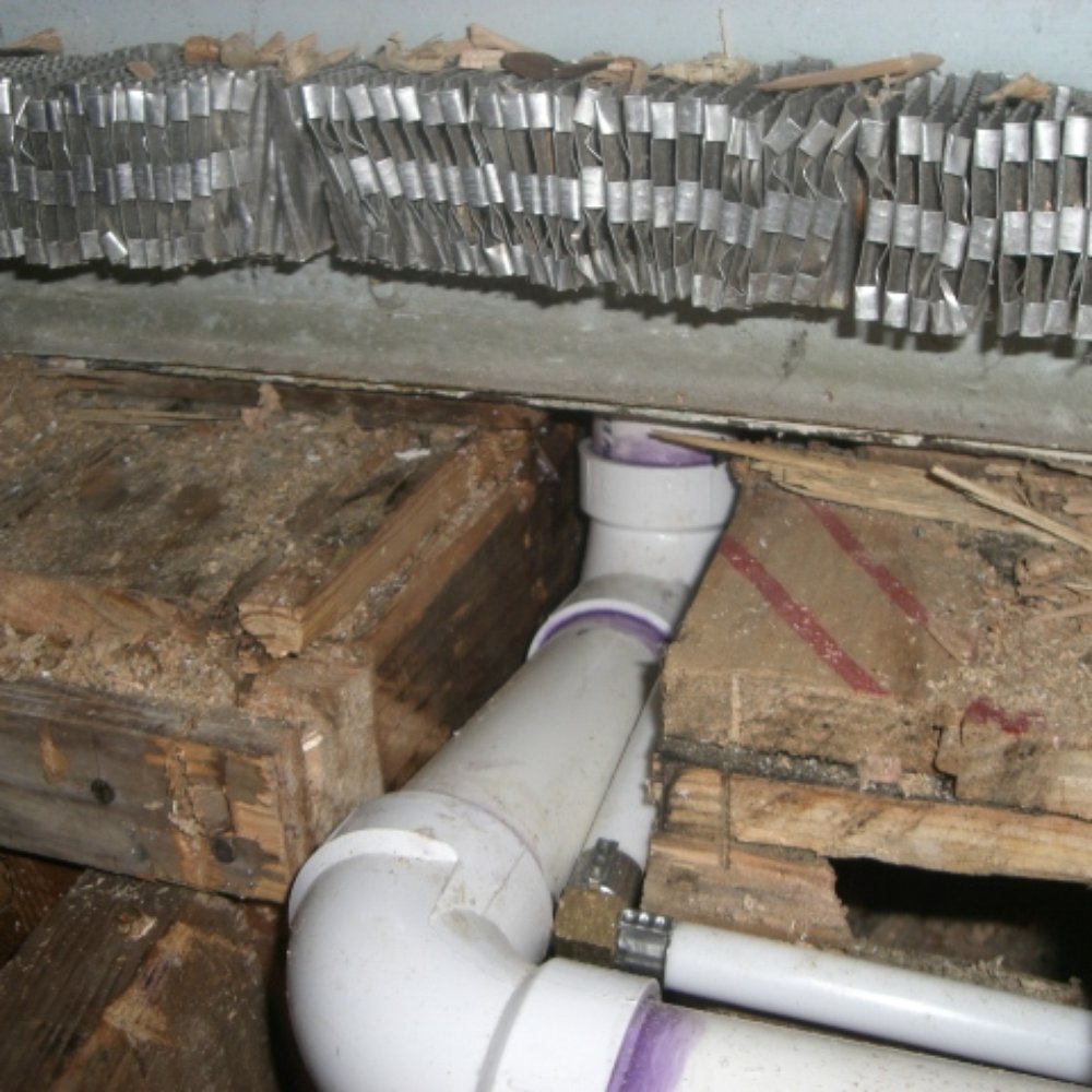 Ericson's Plumbing - Although difficult to distinguish in this photo, this sink drain pipe is pitching downward and will not pass inspection. - Plumbing Near Me - Riverside, New Jersey Ericson's Plumbing - Although difficult to distinguish in this photo, this sink drain pipe is pitching downward and will not pass inspection. - Plumbing Near Me - Riverside, New Jersey
