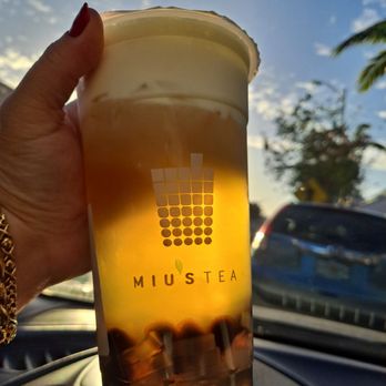 Miu's Tea - Golden Oolong Crema w boba and lyche 50% - Bubble Tea Near Me - South Miami, Florida Miu's Tea - Golden Oolong Crema w boba and lyche 50% - Bubble Tea Near Me - South Miami, Florida