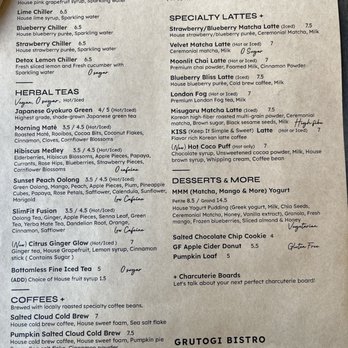 Grutogi Bistro - Drink menu - Salad Near Me - Flower Mound, Texas