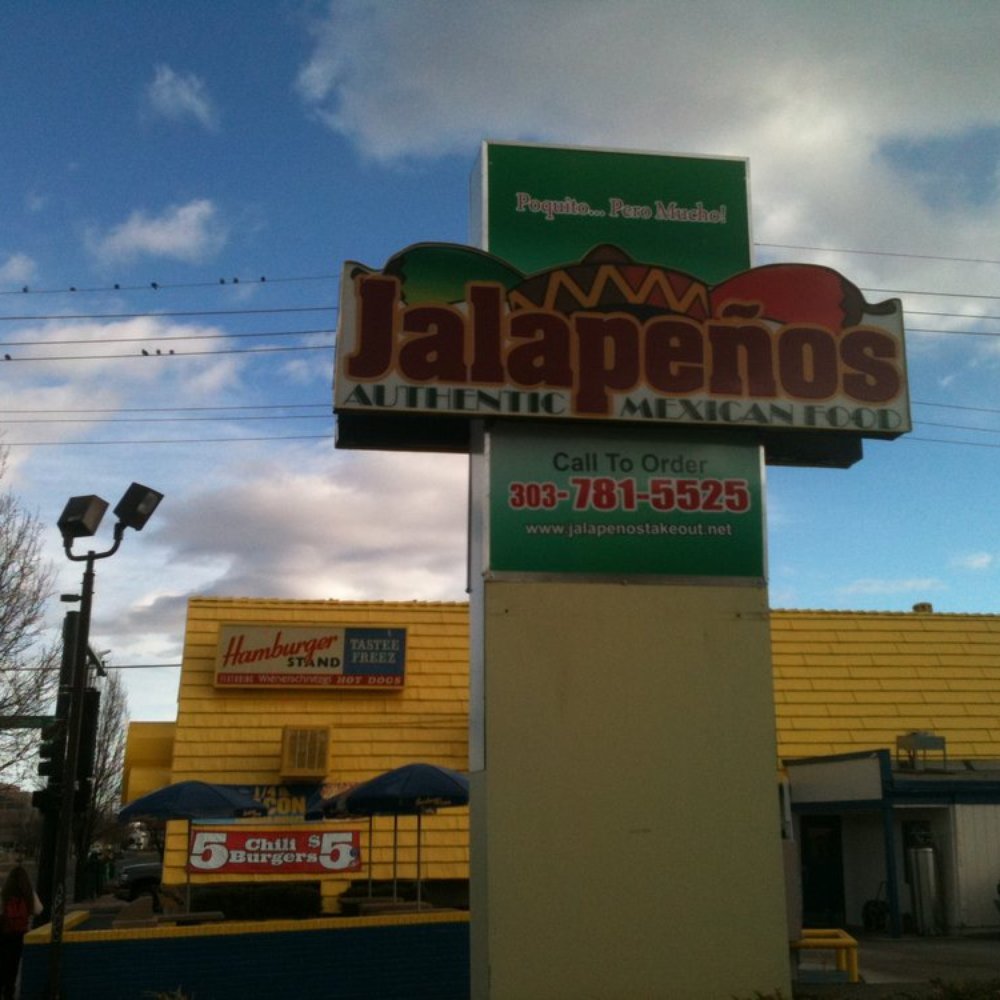 Jalapeños Restaurant - Jalapenos' sign - Mexican Near Me - Englewood, Colorado