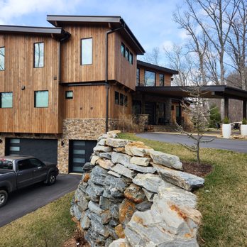 Carolina Builder Services - One of our custom built mountain homes featuring our "Natural Modern" design - General Contractors Near Me - Franklin, North Carolina