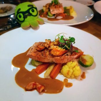 Fishworks - Wild Salmon poached lobster, sauce American, winter vegetable - Seafood Near Me - North Vancouver, British Columbia Fishworks - Wild Salmon poached lobster, sauce American, winter vegetable - Seafood Near Me - North Vancouver, British Columbia