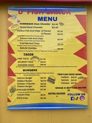 Menu photo 1 D’s Fish Shack Ketchikan, AK Menu photo 1 D’s Fish Shack Ketchikan, AK