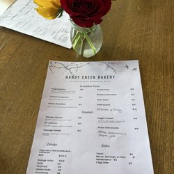Handy Creek Bakery - The menu.