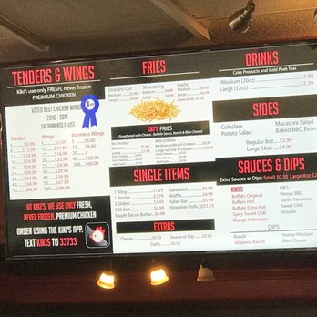 Kiki's Chicken Place - Menu sept 2018 - Chicken Shop Near Me - Rocklin, California