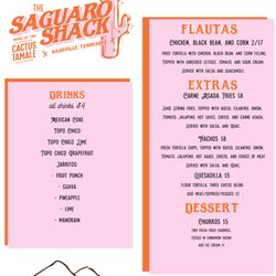 The Saguaro Shack - Menu page 1