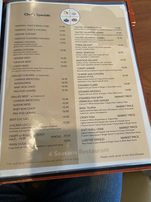 Menu photo 4 4 Seasons Restaurant Providence, RI