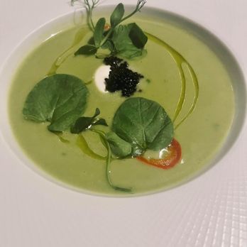 Allora - Uno: GAZPACHO - Watercress, cucumber, vegan caviar (vegan) - Wine Bars Near Me - Sacramento, California