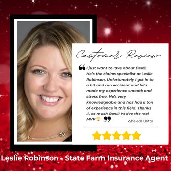 Leslie Robinson - State Farm Insurance Agent - Customer Review! - Home & Rental Insurance Near Me - Durham, North Carolina Leslie Robinson - State Farm Insurance Agent - Customer Review! - Home & Rental Insurance Near Me - Durham, North Carolina