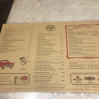 F.A.B - The menu - French Near Me - Hong Kong, HK