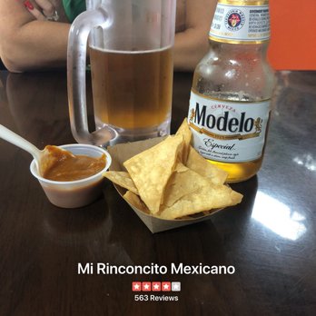 Mi Rinconcito Mexicano - Chips and spicy salsa with Modelo especial - Tacos Near Me - Miami, Florida Mi Rinconcito Mexicano - Chips and spicy salsa with Modelo especial - Tacos Near Me - Miami, Florida