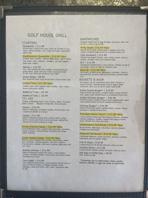 Menu photo 2 The Golf House Grill Dupont, WA Menu photo 2 The Golf House Grill Dupont, WA