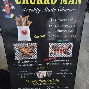The Churro Man - Menu - Food Trucks Near Me - San Fernando , California The Churro Man - Menu - Food Trucks Near Me - San Fernando , California