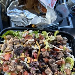 Carnitas Bowl, chips and Salsa and Chips!