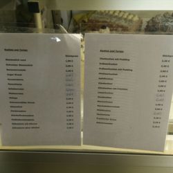 Cafe Diener - Preisliste