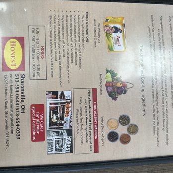 Honest Indian Restaurant  - Menu - Indian Near Me - Sharonville, Ohio