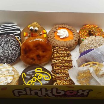 Pinkbox Doughnuts - my chosen dozen including some super cute limited edition thanksgiving donuts! :) - Donuts Near Me - Henderson, Nevada