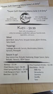 Menu photo 3 K-Bap Fast Fusion Sierra Vista, AZ Menu photo 3 K-Bap Fast Fusion Sierra Vista, AZ