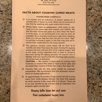 edward rice & son - fact about country cured meats - Meat Shops Near Me - Mount Juliet, Tennessee edward rice & son - fact about country cured meats - Meat Shops Near Me - Mount Juliet, Tennessee