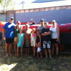 Wapiti River Guides - Mine and my cousins family with Gary Lane after an amazing day of rafting
