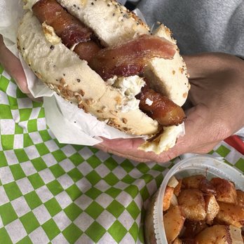 Stuff A Bagel - BACON, EGG ON AN EVERYTHING BAGEL - Bagels Near Me - Windermere, Florida