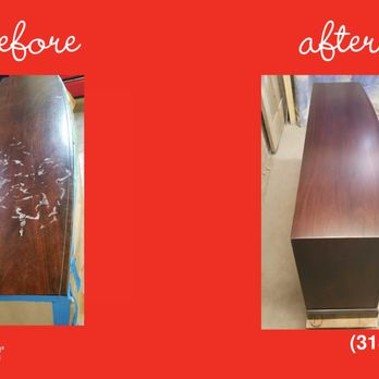 Furniture Medic - Stripped and refinished top to match the existing stain color. - Refinishing Services Near Me - Overland, Missouri Furniture Medic - Stripped and refinished top to match the existing stain color. - Refinishing Services Near Me - Overland, Missouri