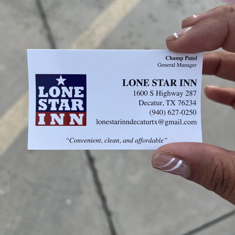 Lone Star Inn - the card for the rude general manager - Hotels Near Me - Decatur, Texas Lone Star Inn - the card for the rude general manager - Hotels Near Me - Decatur, Texas