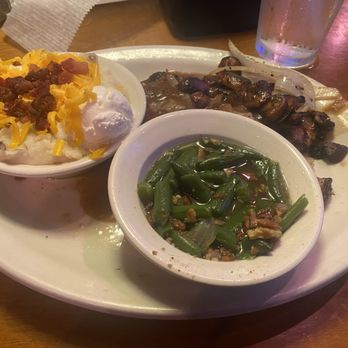 Texas Roadhouse - Smothered Chicken with Brown Gravy, Green Beans, and Loaded Mashed Potatoes - Steakhouses Near Me - Columbus, Georgia