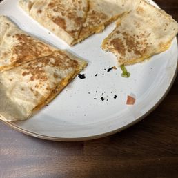 Two bites into my chicken quesadilla and I found lettuce AND tomato in it. Two bites into my chicken quesadilla and I found lettuce AND tomato in it.