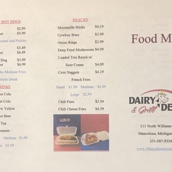 Dairy Delite - Menu Aug 2020 - Ice Cream & Frozen Yogurt Near Me - Mancelona, Michigan Dairy Delite - Menu Aug 2020 - Ice Cream & Frozen Yogurt Near Me - Mancelona, Michigan