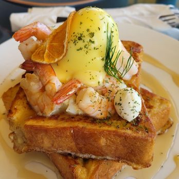 Egg Bomb - Mania French Toast, with boiled egg, prawns and bococcini - Breakfast & Brunch Near Me - Langley, British Columbia Egg Bomb - Mania French Toast, with boiled egg, prawns and bococcini - Breakfast & Brunch Near Me - Langley, British Columbia