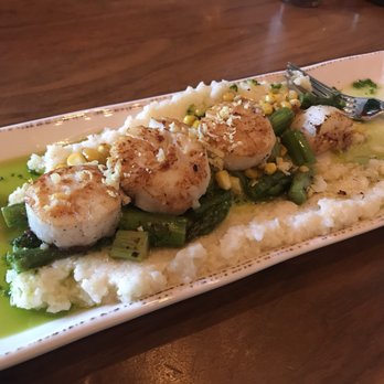 Bluewater Grill - Temecula - Seared scallops w/ grits asparagus and chive oil - Seafood Near Me - Temecula, California Bluewater Grill - Temecula - Seared scallops w/ grits asparagus and chive oil - Seafood Near Me - Temecula, California