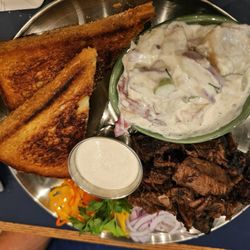 Expat BBQ - Lamb with potato salad and white BBQ sauce