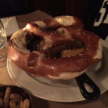 River Mill - Amazing Bavarian pretzel with a cheesy crab dip. - New American Near Me - Lynbrook, New York River Mill - Amazing Bavarian pretzel with a cheesy crab dip. - New American Near Me - Lynbrook, New York