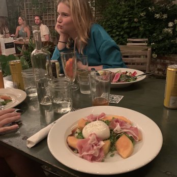Le Gamin - Burrata, prosciutto, melon salad in the garden - French Near Me - Brooklyn, New York