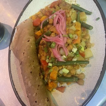 Bang Up To The Elephant! - Buss up shut (rice underneath veggies) - Vegan Near Me - Denver, Colorado