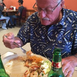 We ate a lot before I let you see this plate of camarones. We ate a lot before I let you see this plate of camarones.